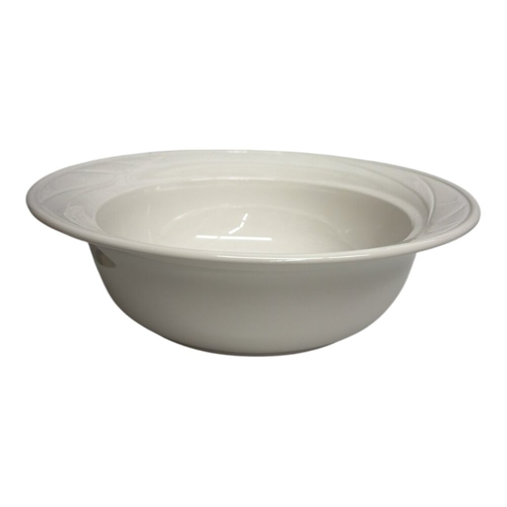 Corning Ware L-21 White Floral 10" Round Serving Bowl With Casual Elegance EUC